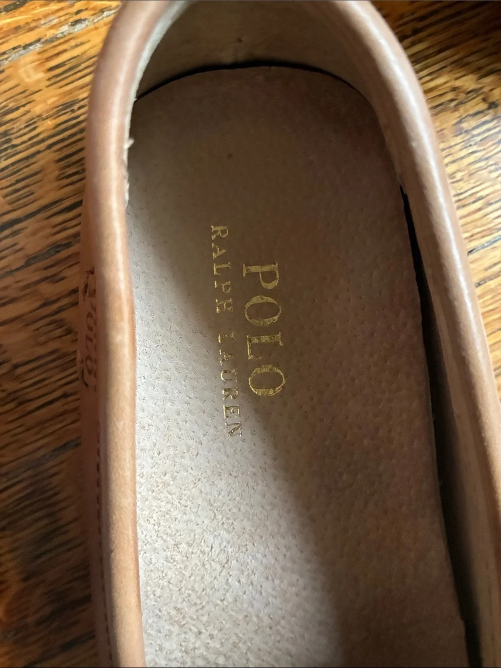 Polo by Ralph Lauren Woodley Men's Tan/Brown Leather Slip-On Loafers 7.5